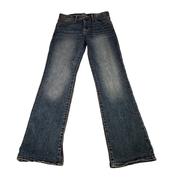 Old Navy Girls Jeans Size 16 Blue Denim High Waisted Straight Leg Adjustable - Picture 2 of 12